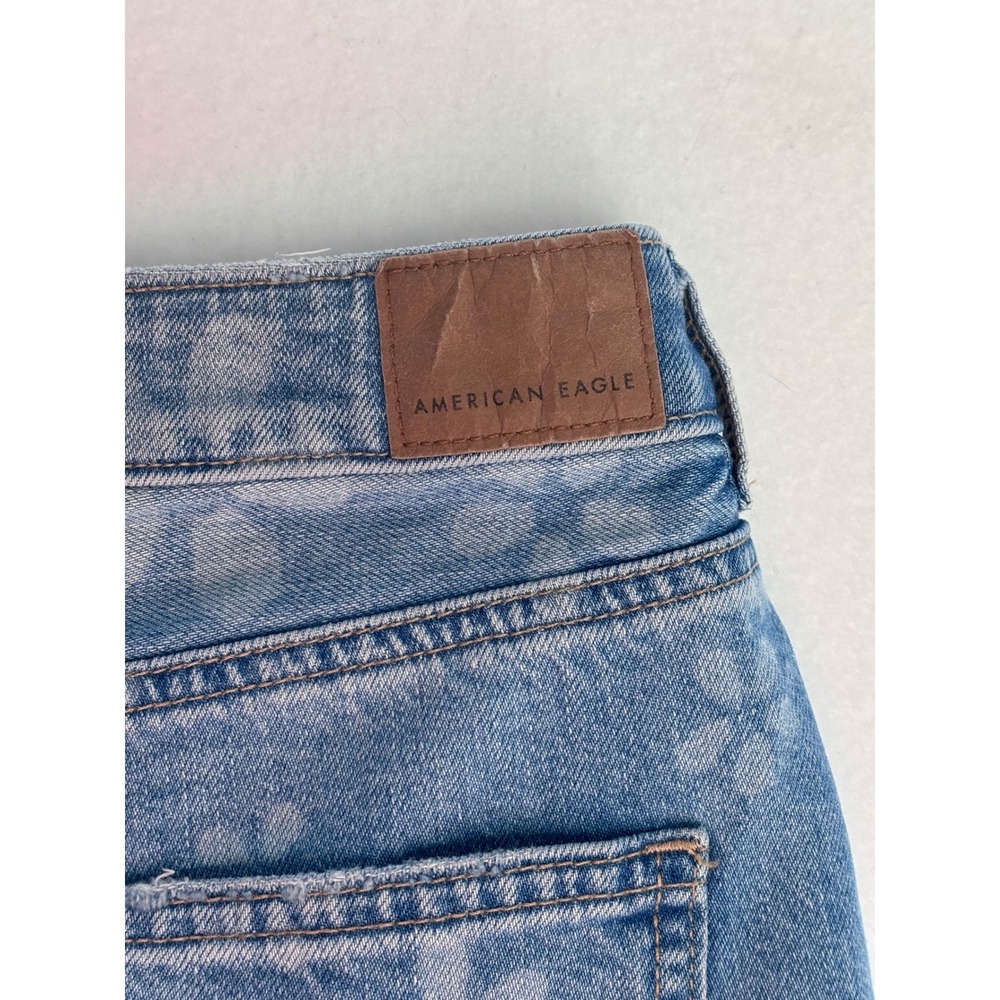 American Eagle Floral Daisy Distressed Denim Shorts High Waisted Blue Womens 12 - Picture 5 of 12